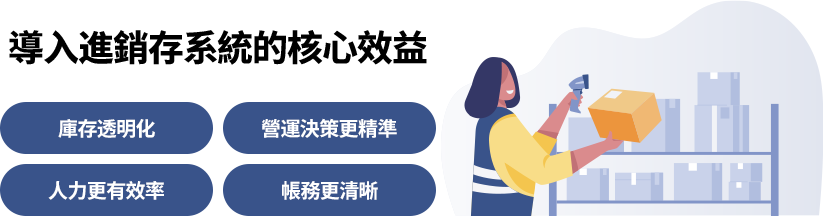 導入進銷存系統可讓小公司實現庫存透明化、精準決策、人力高效與帳務清晰，降低成本與錯誤，打造數據化高效率營運模式。